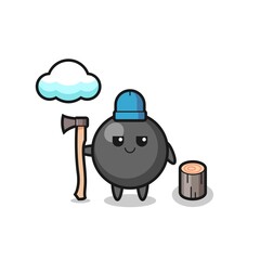 Character cartoon of dot symbol as a woodcutter