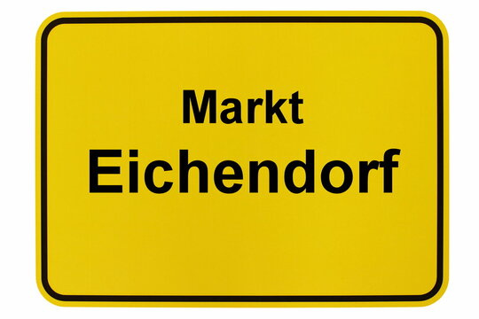 Illustration eines Ortsschildes von Markt Eichendorf in Bayern