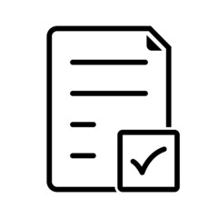 Black line icon for Approved Icon
