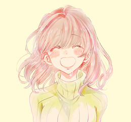 感動的な表情の女性