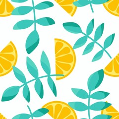 Fototapeta premium Summer fruit seamless oranges pattern for fabrics and textiles and packaging and linens and kids and wrapping paper