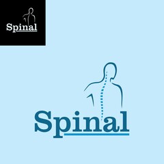 spinal heathcare logo, silhouette of person body back vector illustrations