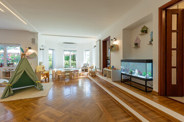 Interior of a montessori kindergarten