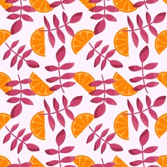 Obraz na płótnie Canvas Summer fruit seamless oranges pattern for fabrics and textiles and packaging and linens and kids and wrapping paper