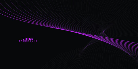 Purple line wave and black background