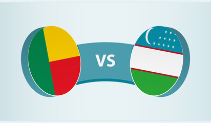 Benin versus Uzbekistan, team sports competition concept.