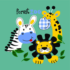 Fototapeta na wymiar Forest zoo cartoon vector design