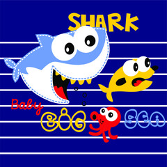 Baby shark cartoon vector design