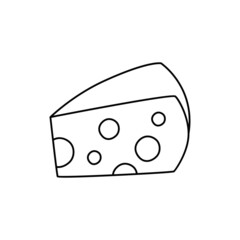 Swiss cheese icon in line style icon, isolated on white background