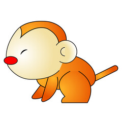 A monkey with white background