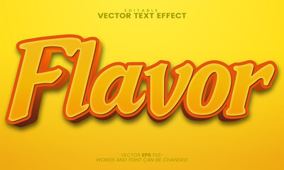 Flavor text effect editable graphic text template Premium Vector