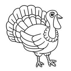 Thanksgiving Turkey Isolated Coloring Page
