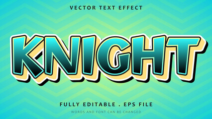 Modern 3d Cartoon Word Knight Editable Text Effect Design