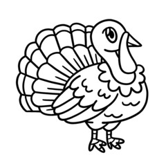 Thanksgiving Turkey Isolated Coloring Page
