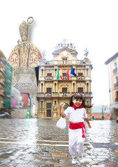 Obraz premium niña vestida de San Fermin