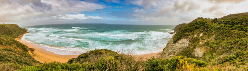 The Great Ocean Road, panoramic aerial view - Victoria, Australia