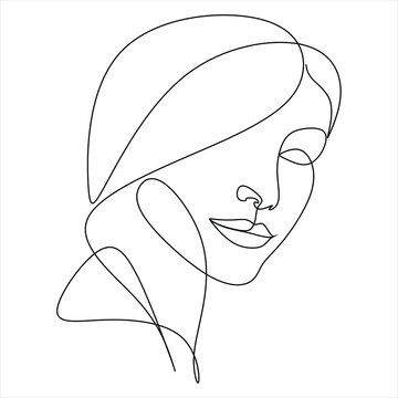 recommend clip art: Continuous line Surreal Faces, drawing set faces and hairstyles, fashion concept, minimalist female beauty, vector illustration. Contemporary portrait     