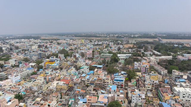 Cityscape of  Tiruchirappalli , Trichy, Tamilnadu, India.