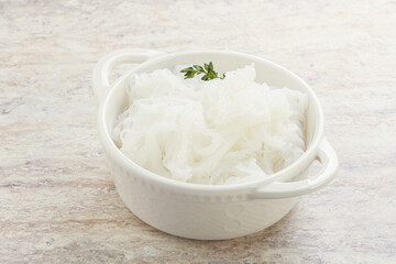 Glass asian noodles in the bowl