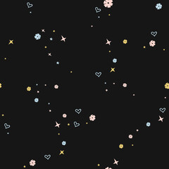 Seamless pattern with star. Print for textile, wallpaper, covers, surface. For fashion fabric. Retro stylization.