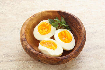 Boiled chicken egg for breakfast