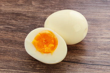 Boiled chicken egg for breakfast
