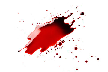 Blood splatter on white background. Graphic resource for design.