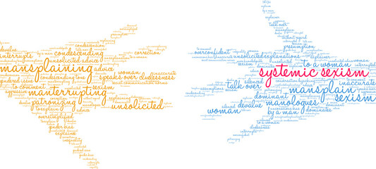 Systemic Sexism Word Cloud on a white background. 