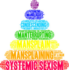 Systemic Sexism Word Cloud on a white background. 