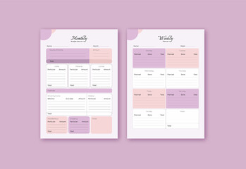 Weekly and Monthly budget planner