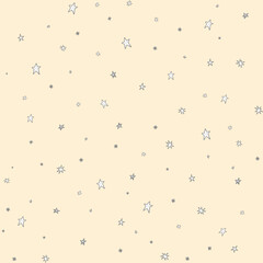 seamless pattern for baby fabric, cute moon and stars in gray on a white pink blue biege background	
