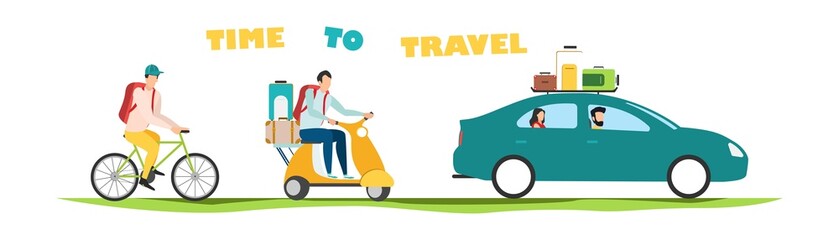 Travel. Summer rest. Family travel. Vacation with friends. Vector illustration. Travel. Summer rest. Family travel. Vacation with friends. Vector illustration.