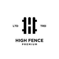 high Fence with initial letter H vintage logo design