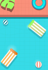 summer template on the background of the pool . view from above. Design of advertising banners. vector illustration.