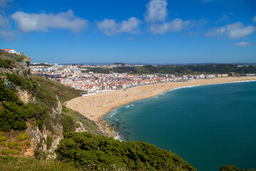 Obraz premium Nazare town and beach