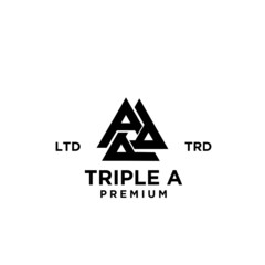 Triple A AAA Letter Logo icon design