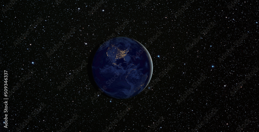 Aufkleber View of Earth from outer space with millions of stars around it.