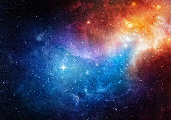 Ruimtescène met sterren in de melkweg. Panorama. Universum gevuld met sterren, nevel en melkwegstelsel,. Elementen van deze afbeelding geleverd door NASA