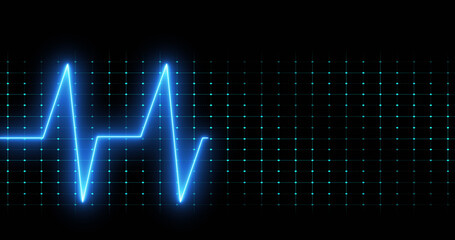 Image of cardiograph over black background