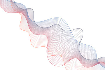 Minimalist futuristic light gradient wavy particles on white background. Abstract smooth technology wave composition