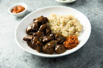 Beef ragout with tomato sauce