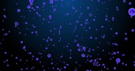 Image of violet circles falling on navy background