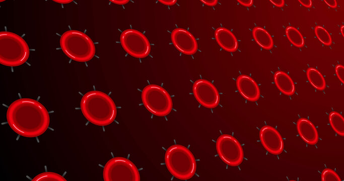 Image of red circles rotating on dark red background