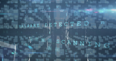 Image of cyber crime warning over folders and online security padlock