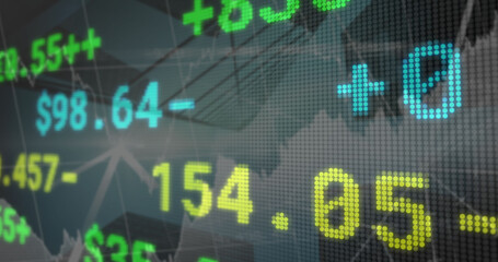 Image of data processing over modern building