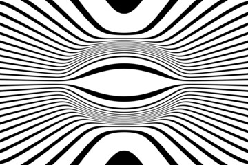 Abstract Stripes Liquify Eye Black and White Background