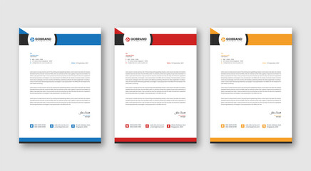 letterhead template vector, minimalist style, printing design, business template, flyer layout, Blue concept