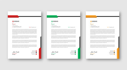 Obraz premium letterhead template vector, minimalist style, printing design, business template, flyer layout, Blue concept