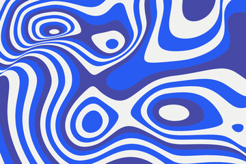 Bright blue liquid stripes background concept. Abstract fluid optical illusion circle spots pattern texture