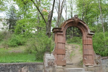 A gate in the garden of Konopiste, Czech Republic